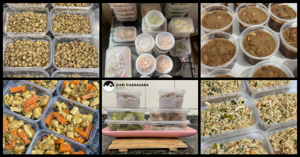 Fotos pessoais de como organizar a sua dieta em potinhos